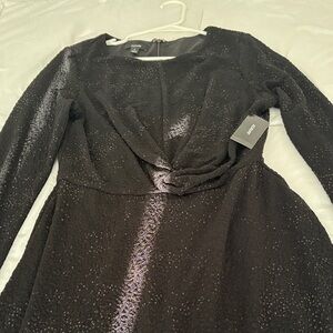 Karen Millen Textured Black Long Sleeve Dress
